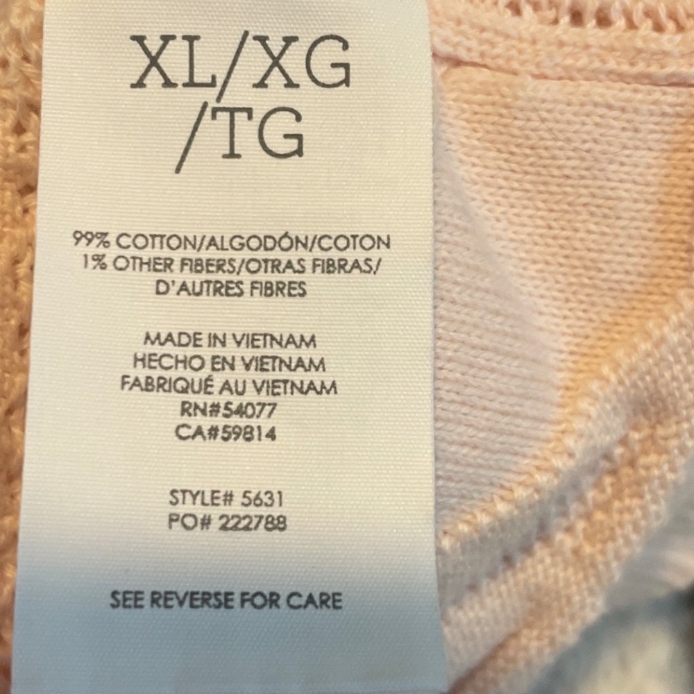 Cabi Zebra Pullover Sweater XL Blush Pink Mixed Stitch Boxy 5631 Cotton Blend - Picture 10 of 10